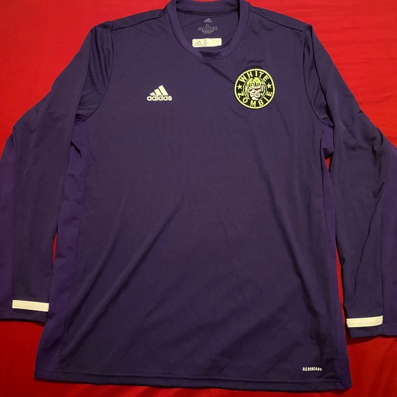 White Zombie Soccer Jersey Adidas AEROREADY One of a Kind XL Purple/Long Sleeve - Picture 1 of 5
